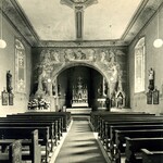 1955 - Innenansicht der Rösebecker Kirche mit der ursprünglichen Bemalung 