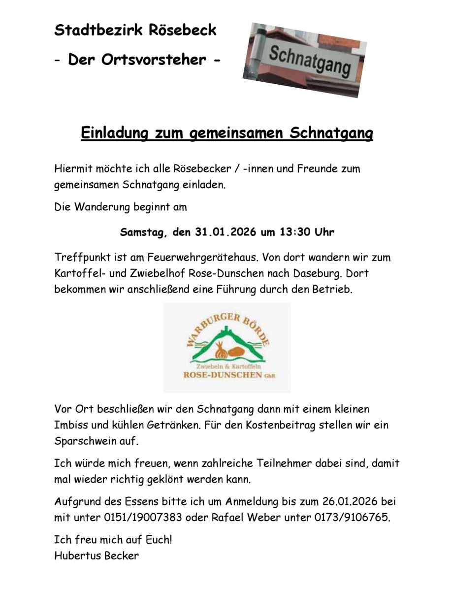 Schnatgang Rösebeck 2026